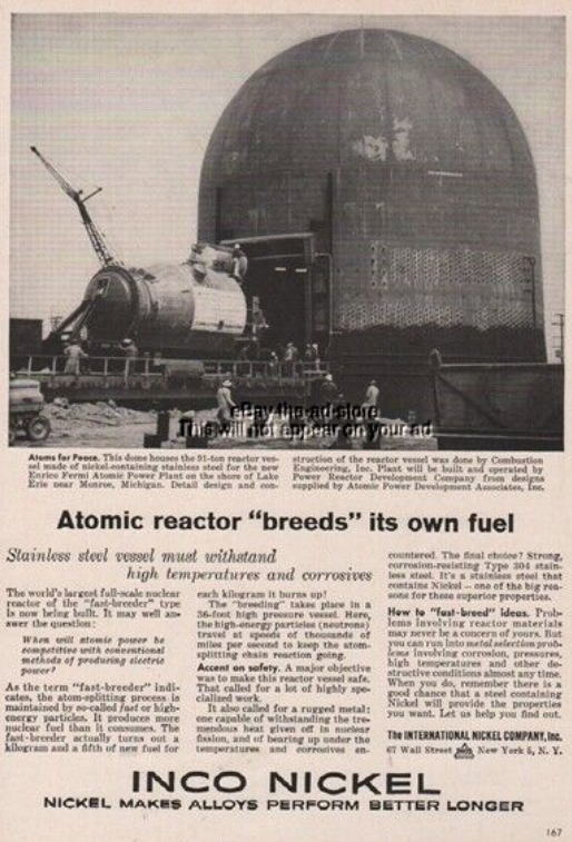 Enrico Fermi Nuclear Generating Station - Ad For Inco Nickel